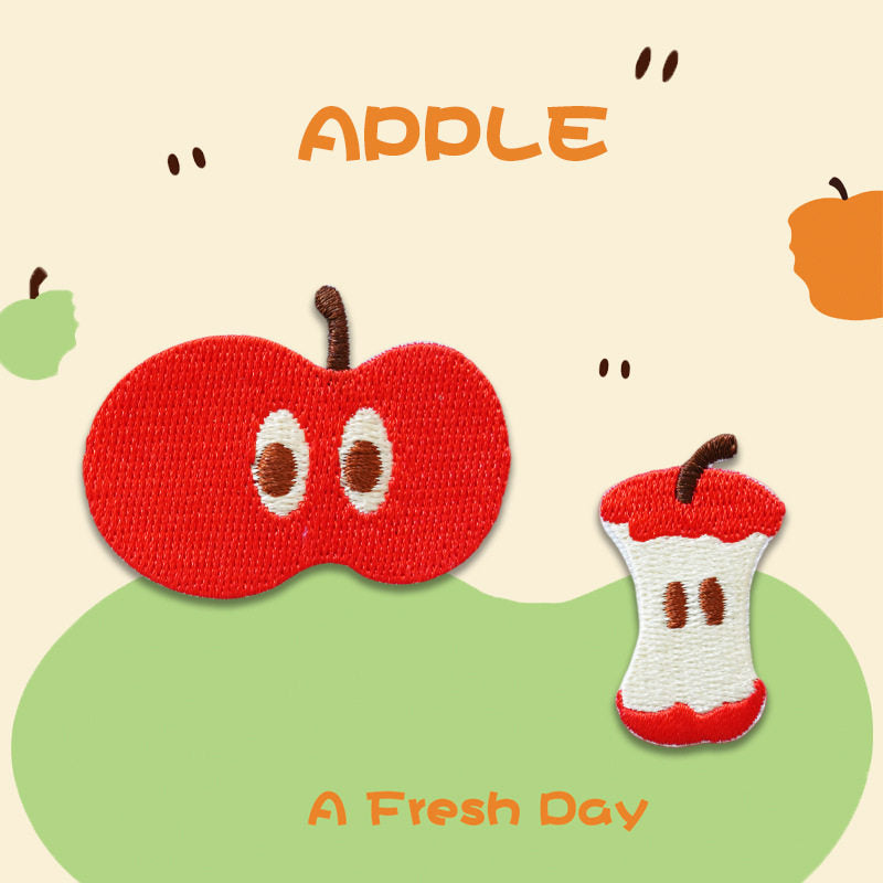 Cartoon Red Apple Embroidery Patch