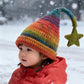 Snowflake Hand-knitted 8-strand variegated yarn DIY handmade elf hat crochet autumn and winter hand-knitted scarf