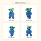 Funny Crochet Blue Plant Plush - Cute Amigurumi Vegetable Desk Decor