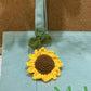 Handmade gift,knitted sunflower bag charm, crocheted DIY kit, cute bag charm finished product.