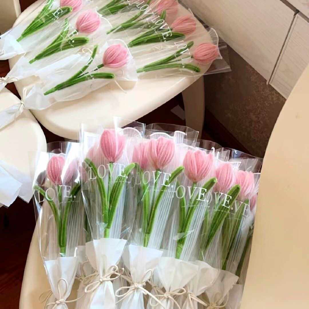 Tulip Bouquet DIY Material Kit - Handmade Woven Finished Product - Mother's Day/Valentine's Day Gift