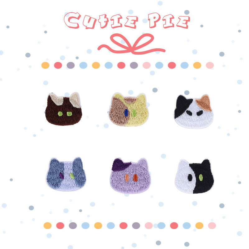 Cute Little Kitten Head Embroidery Patch