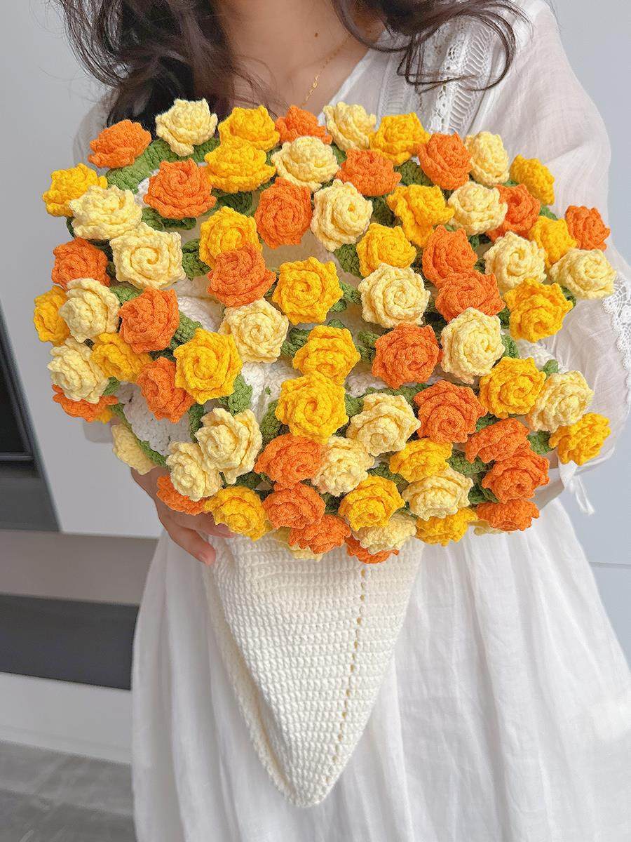 Handmade Floral Bouquet Crochet Blanket