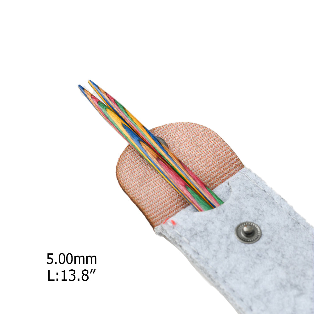 Handcrafted Multicolored Wooden Knitting Needles