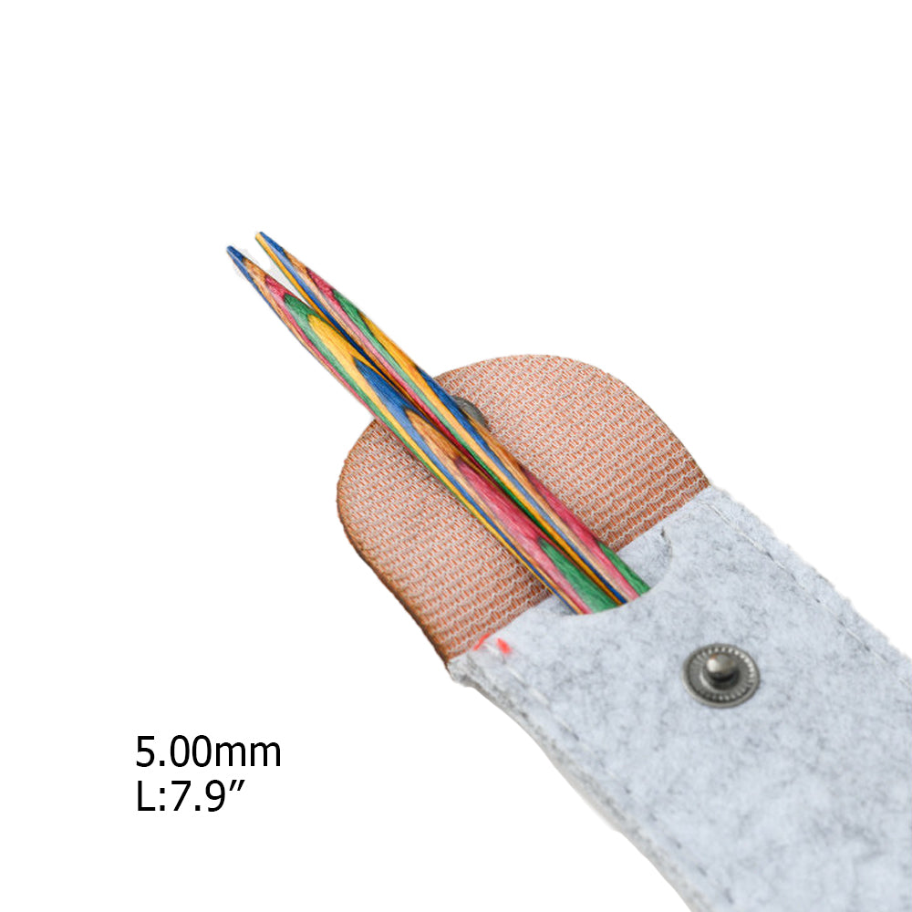 Handcrafted Multicolored Wooden Knitting Needles