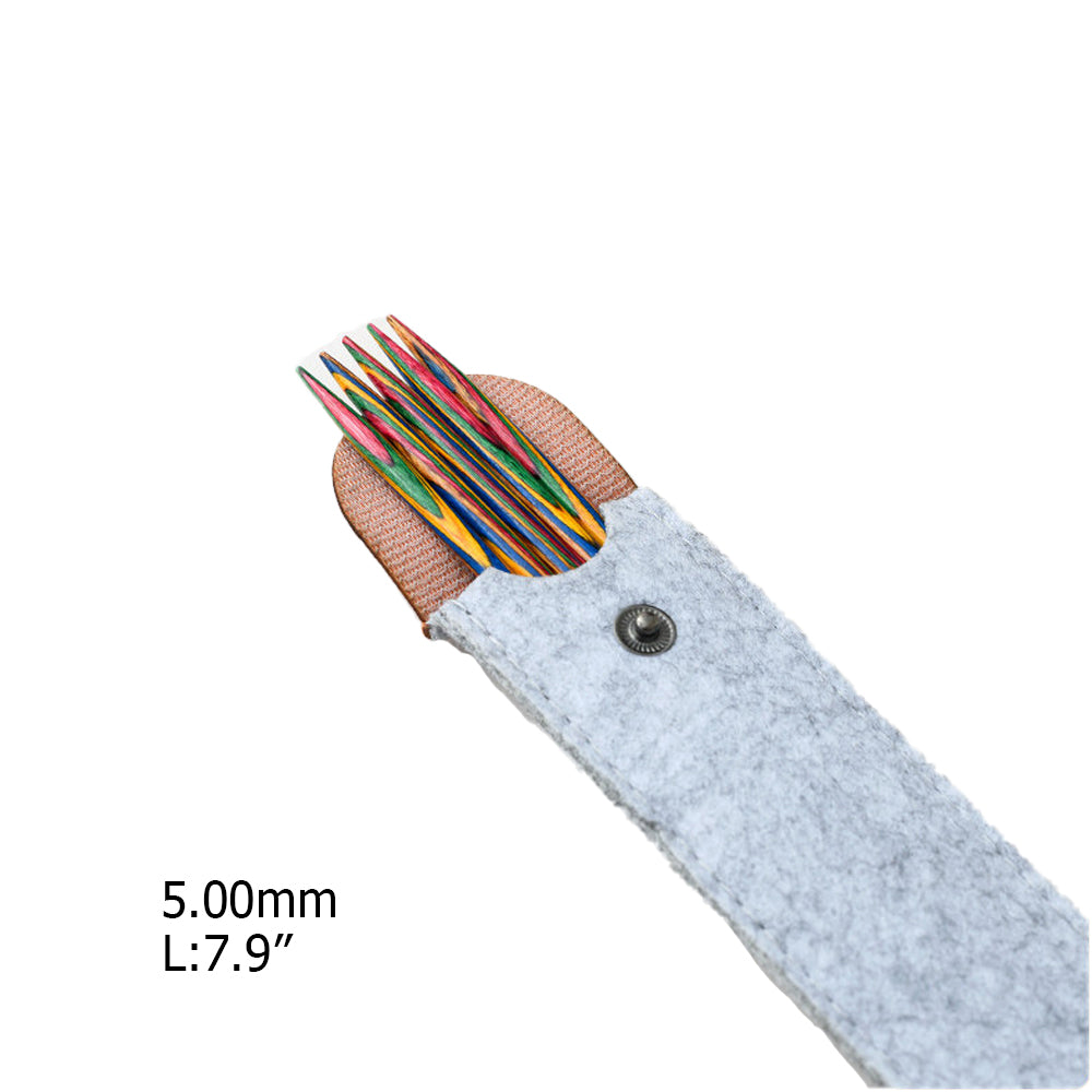 Handcrafted Multicolored Wooden Knitting Needles