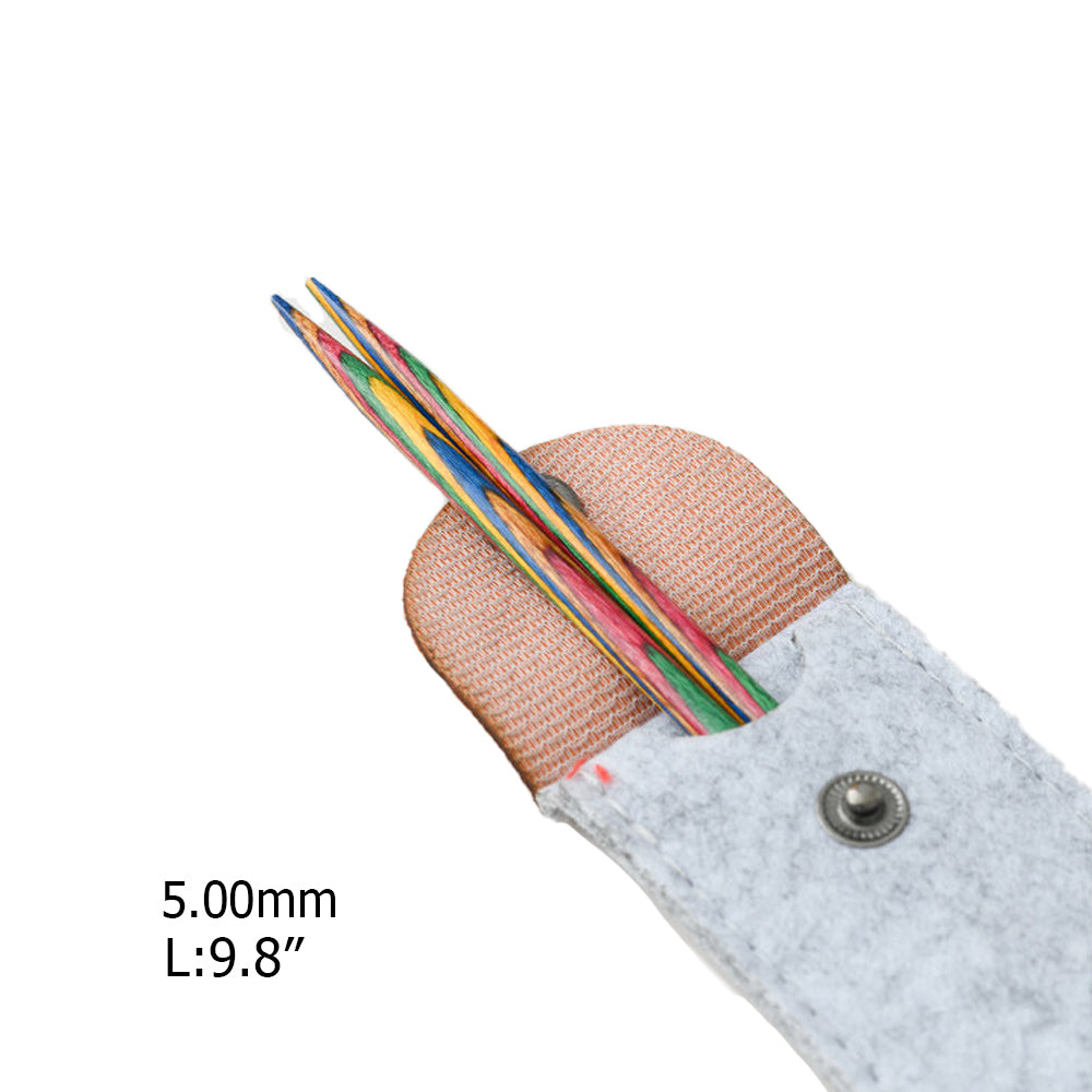 Handcrafted Multicolored Wooden Knitting Needles