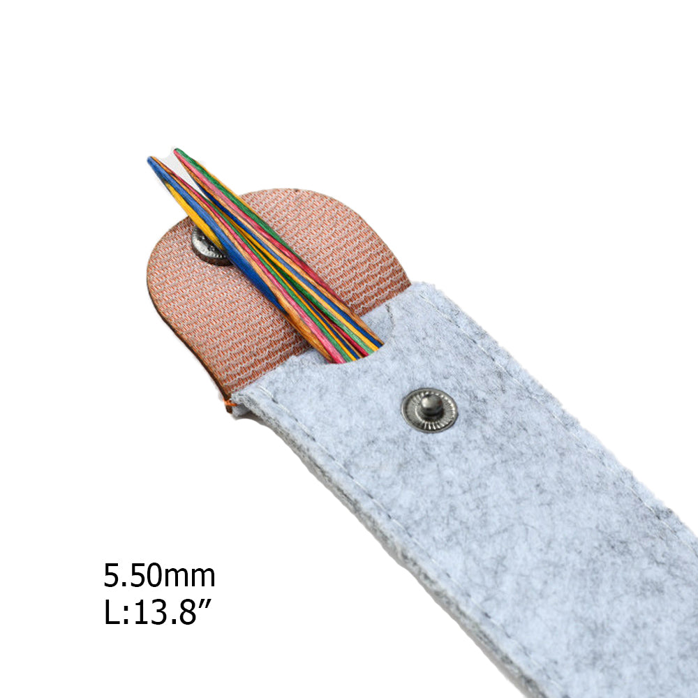 Handcrafted Multicolored Wooden Knitting Needles