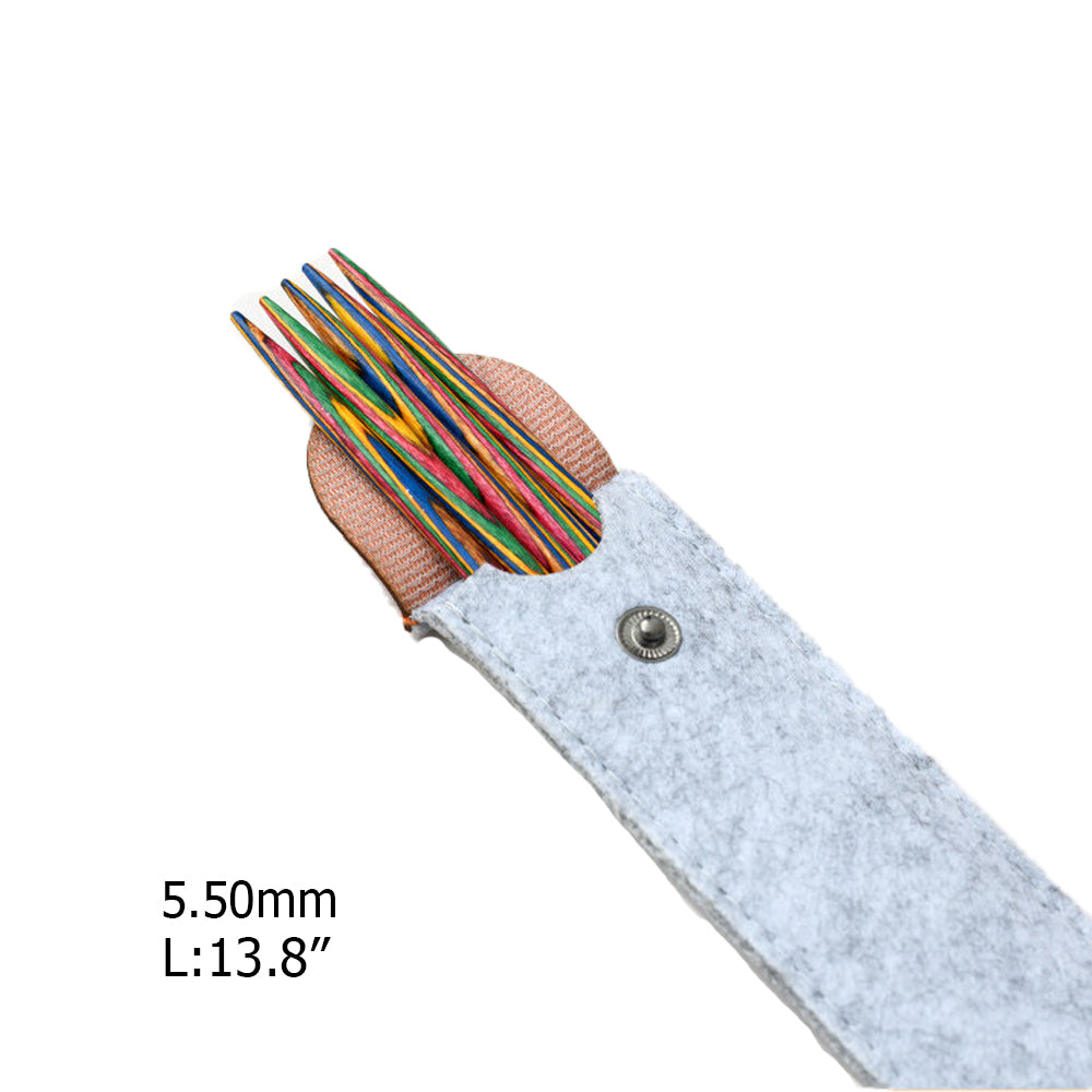 Handcrafted Multicolored Wooden Knitting Needles
