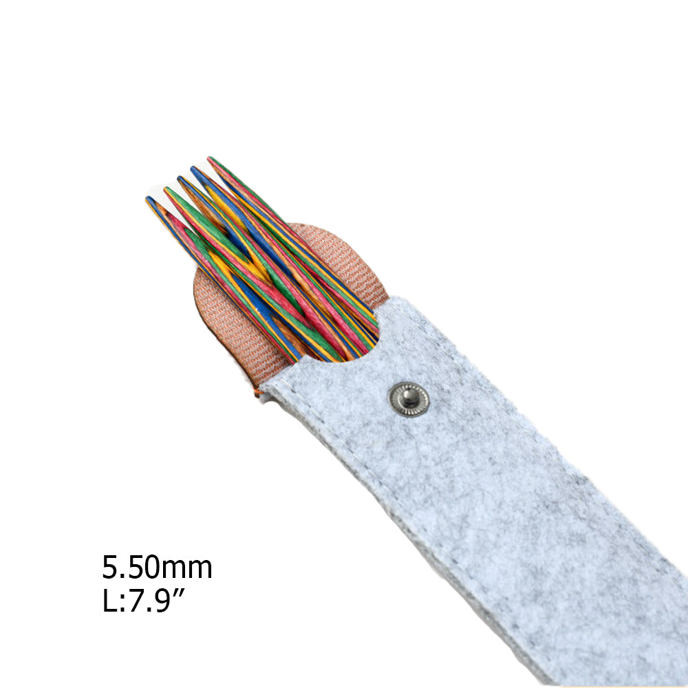 Handcrafted Multicolored Wooden Knitting Needles