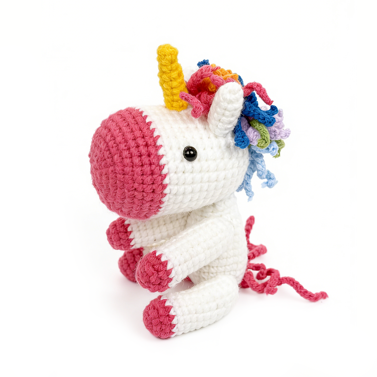 Handmade Crochet Rainbow Unicorn Plush - Cute Amigurumi Magical Toy