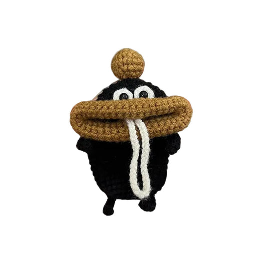 Sausage-lip earphone cover DIY material kit, handmade crochet access card cover, key pouch, yarn crochet