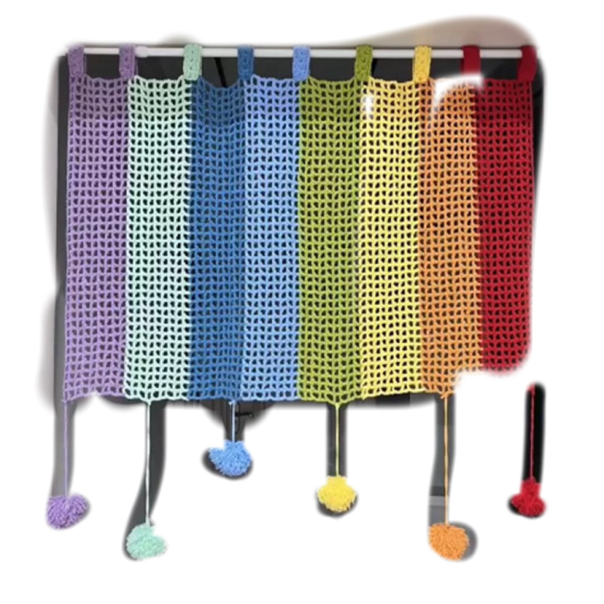 DIY DIY Dopamine Rainbow Wool Door Curtain Knitting Material Pack Crochet Crochet Cute Furniture Decorative Curtains