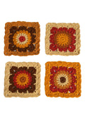 DIY crochet blue and white porcelain coaster kit; homemade Maillard yarn heat insulation mat gift for family friends