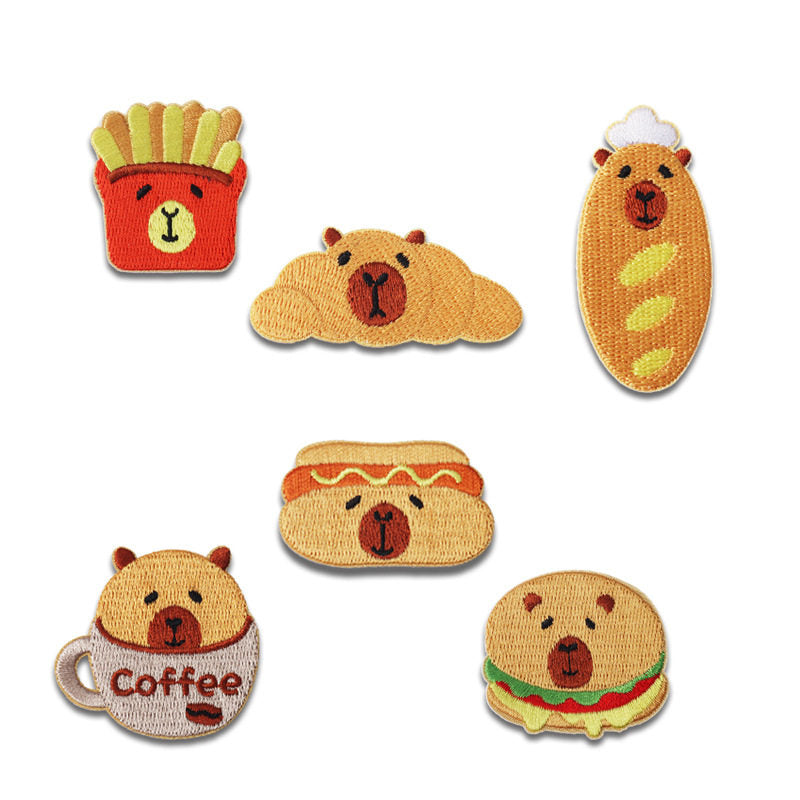 Hamburger Capybara Embroidery Patch