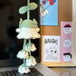 Three-eyed ghost lily of the valley pendant, Hello Kitty cat, little panda backpack, DIY crochet kit, gift set.