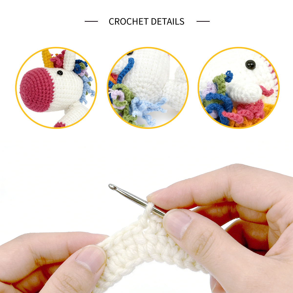 Handmade Crochet Rainbow Unicorn Plush - Cute Amigurumi Magical Toy
