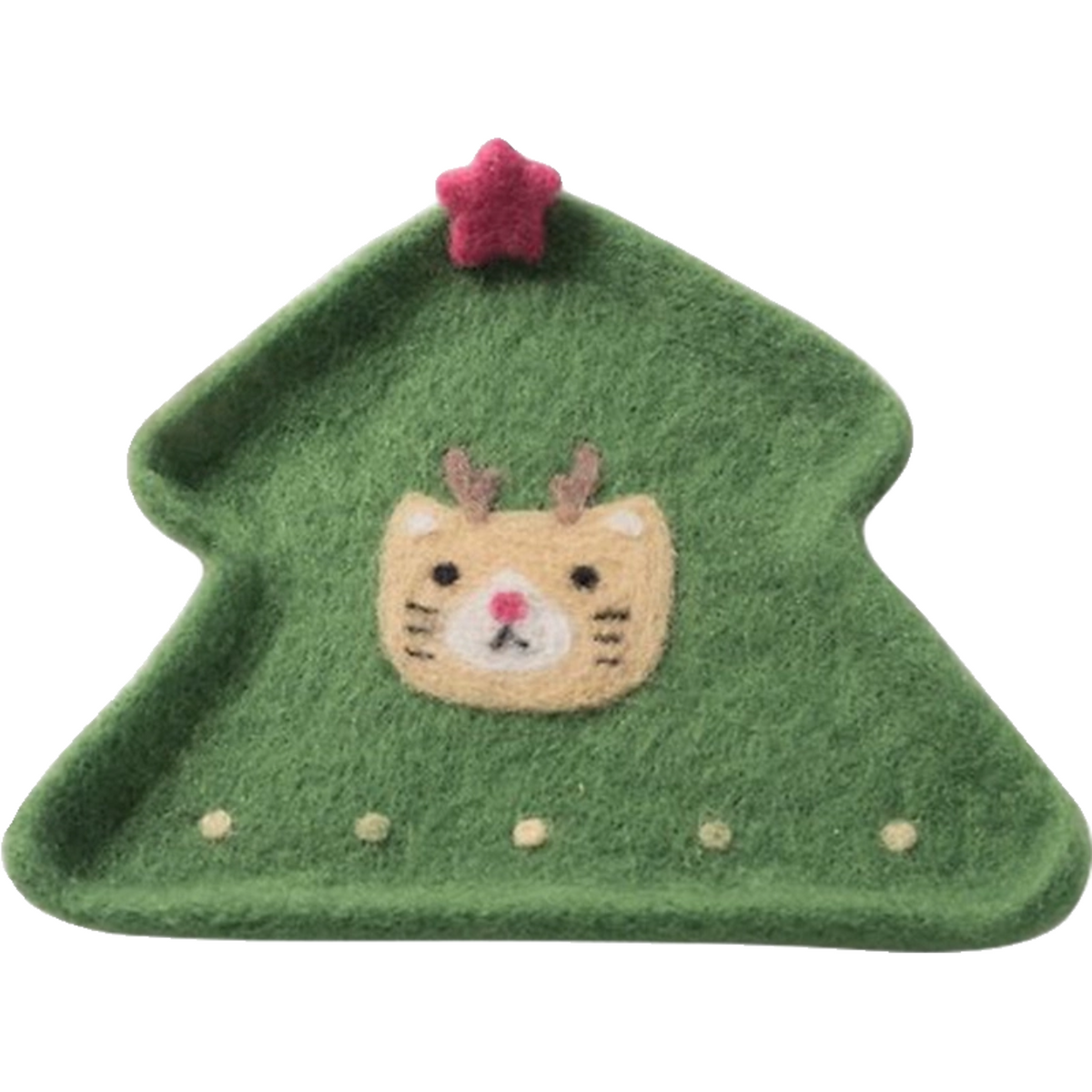 Christmas Cat Felt Coaster Kit with Holiday Decorations