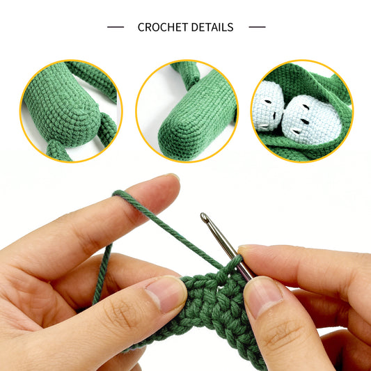 Handmade Crochet Peas in a Pod Plush - Funny Amigurumi Best Friend Gift