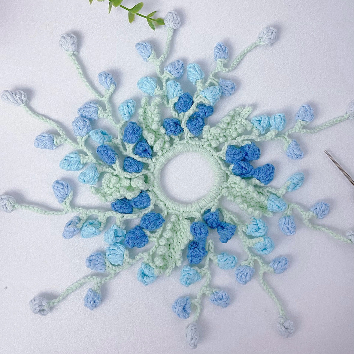 DIY Craft Kit for Hand-knitted Hair Accessories: Wisteria and Crape Myrtle Hair Ties