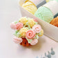 Daisy bouquet coaster DIY crochet kit with lily of the valley hand-knitted roses
