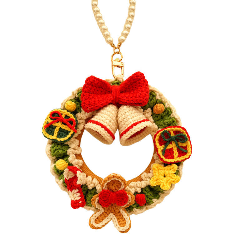 DIY Christmas wreath kit, handmade crochet Christmas gift decoration, door hanging