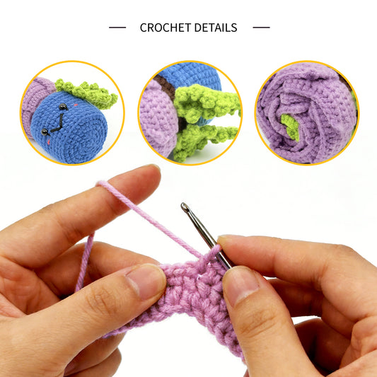 Cute Smiling Potted Succulent Plush - Everlasting Crochet Desk Decor Gift