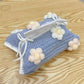 Puff Flower Strawberry Lily of the Valley Tissue Box Knitting DIY Material Kit Yarn Crochet Hook Tissue Box