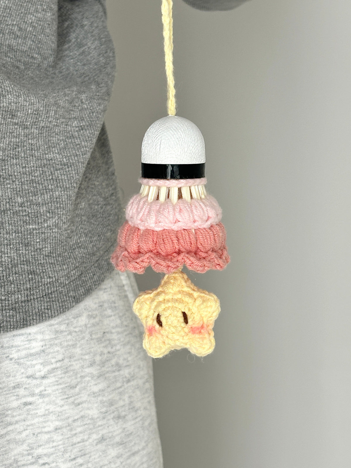 DIY Badminton Racket Keychain/Basket Material Kit,Colorful Beginner Badminton Craft Keychain