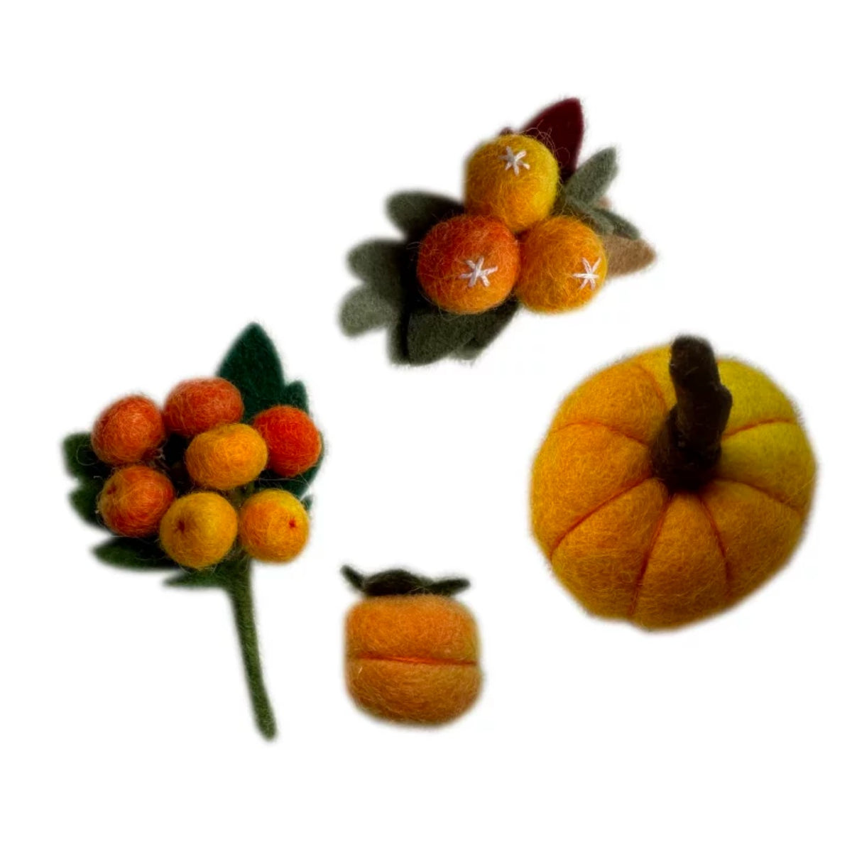Yellow Berry Gradient-Dyed Solid Wool Felt Balls in Multiple Sizes