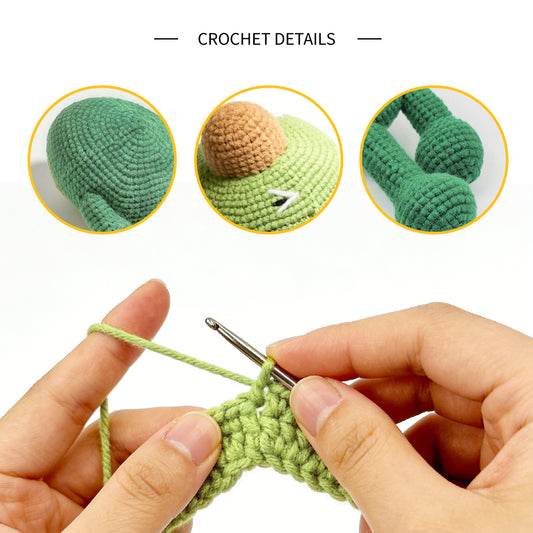 Funny Crochet Avocado Plush Toy - Quirky Amigurumi Fruit Desk Decor