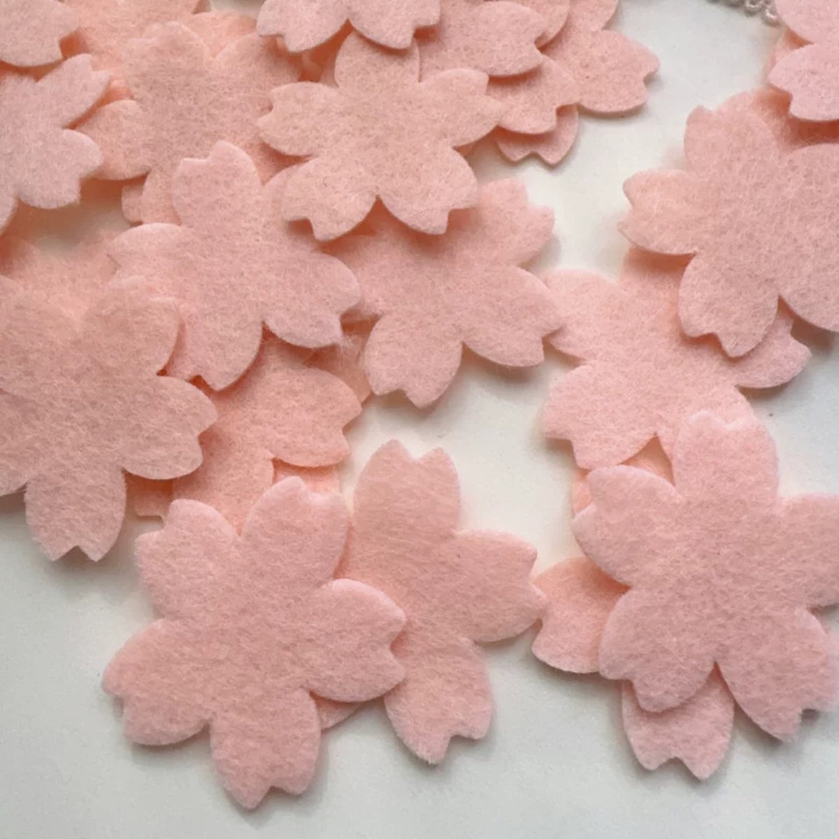 Light Pink Cherry Blossom Felt Pieces for DIY Crafts