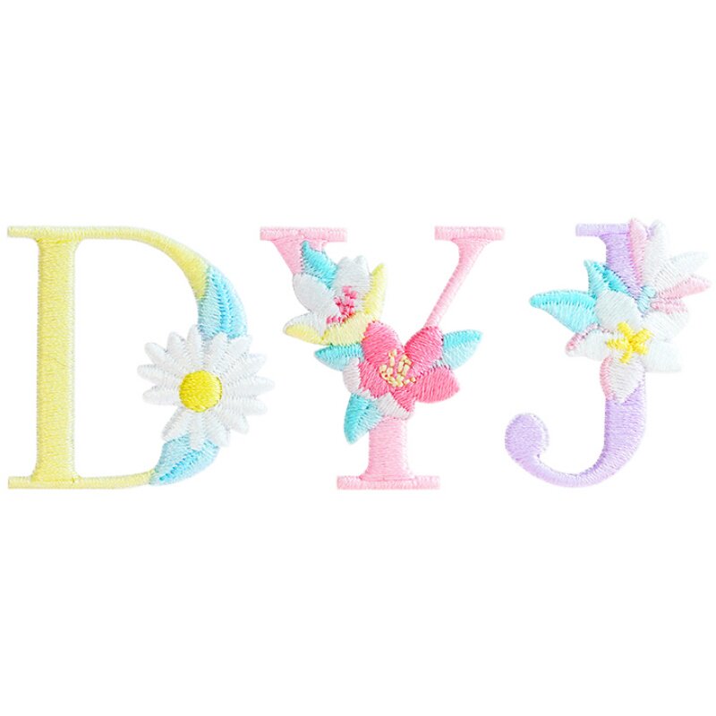 Exquisite Floral English Letter Embroidery Patches
