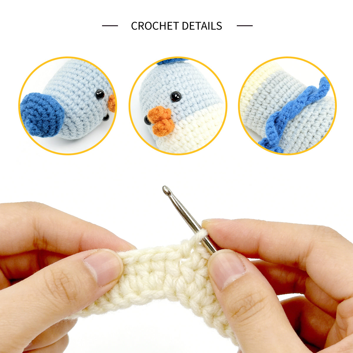 Funny Crochet Pigeon Plush - Cute Amigurumi City Bird Toy with Beret Hat