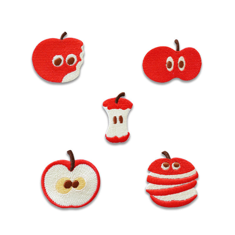 Cartoon Red Apple Embroidery Patch