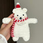 DIY teddy bear headphone bag knitting kit with yarn and crochet hooks