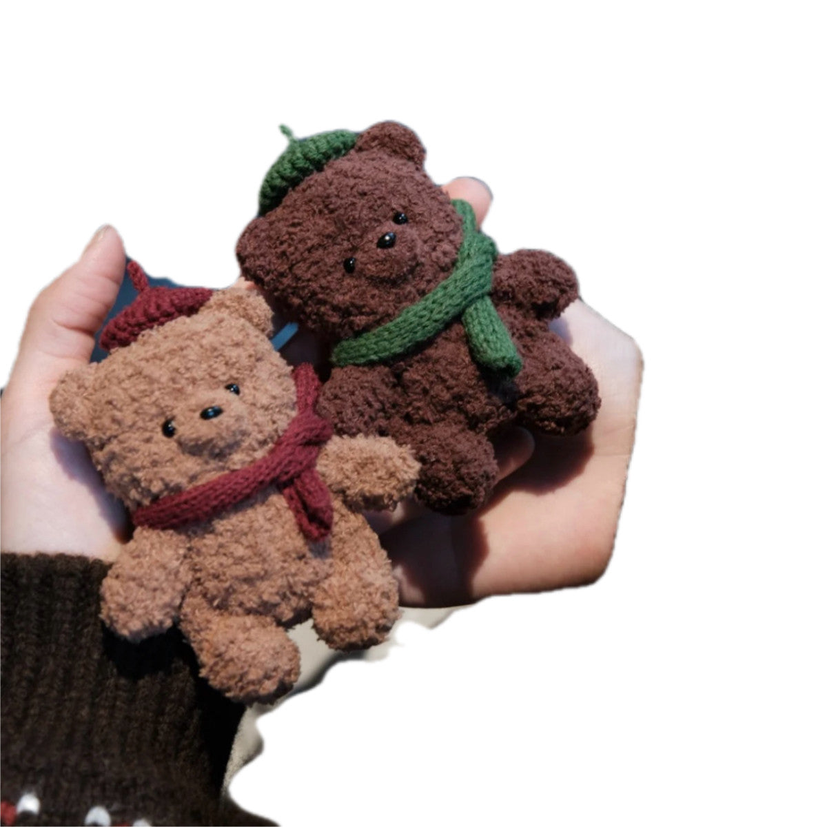 Handmade New Year's gifts,cute bear and rabbit keychains, bag charms, crochet dolls, yarn DIY material kit