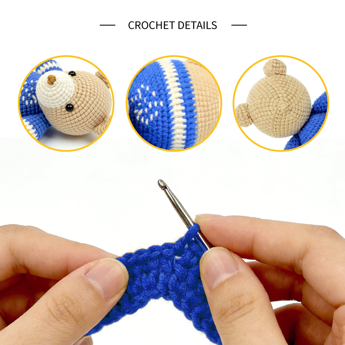 Handmade Crochet Teddy Bear - Cute Amigurumi Animal in Winter Sweater