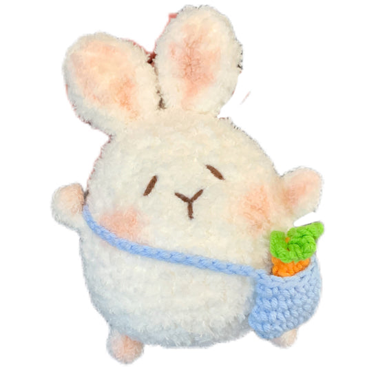 Material kit for DIY spring outing bunny doll, finished backpack, bunny yarn, crochet hook