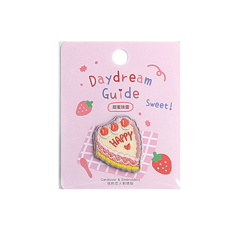 Heart-Shaped Cake Embroidery Patch