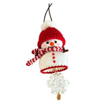 Snowman Wind Chime Handmade Crocheted Pendant Cute Knitted Christmas Gift