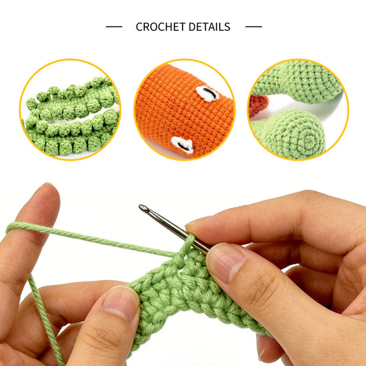Funny Crochet Carrot Plush Toy - Quirky Amigurumi Root Vegetable Monster