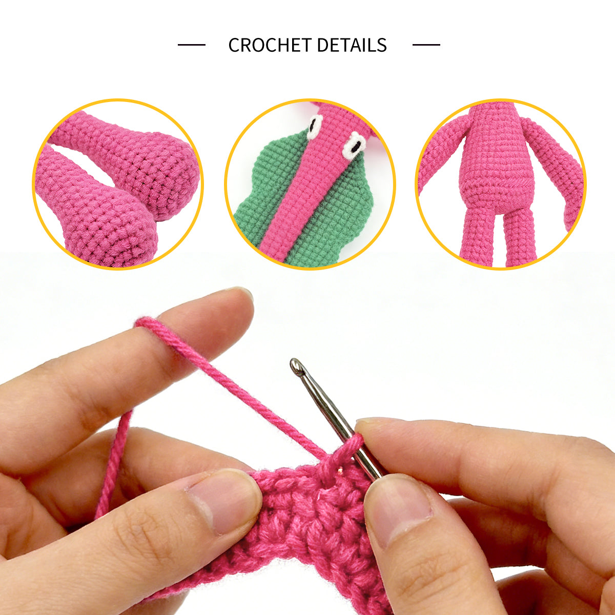 Funny Crochet Pink Radish Plush - Kawaii Amigurumi Vegetable Monster