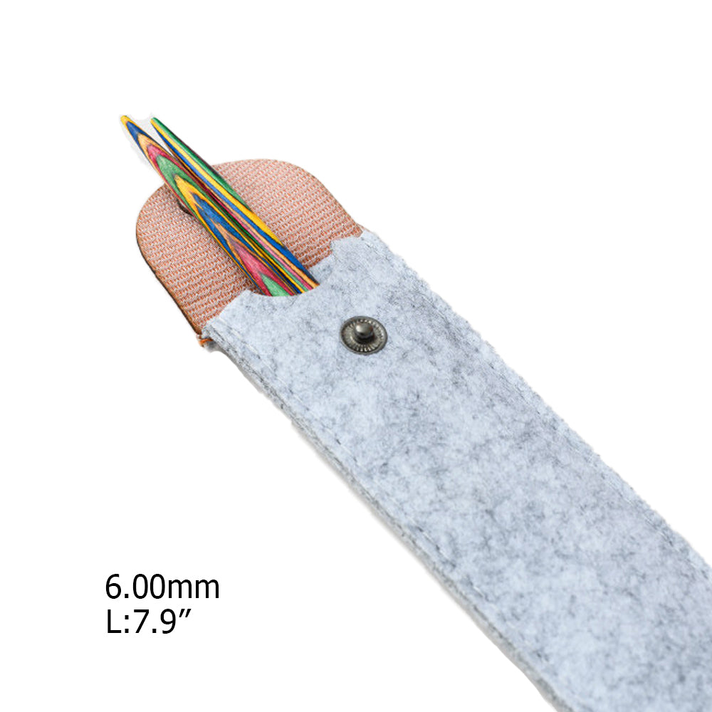 Handcrafted Multicolored Wooden Knitting Needles