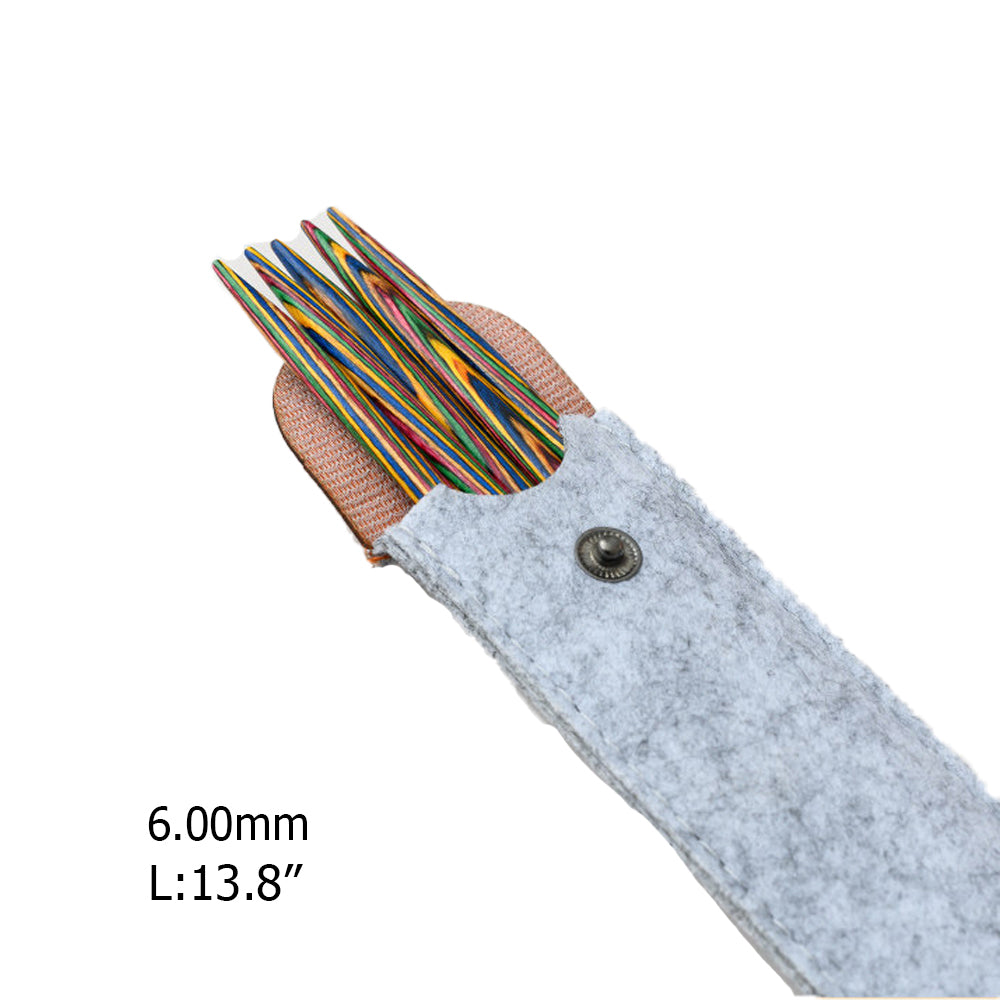 Handcrafted Multicolored Wooden Knitting Needles