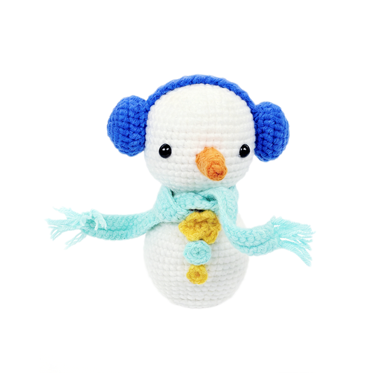 Handmade Crochet Snowman Plush - Cute Amigurumi Christmas Holiday Gift