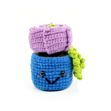 Cute Smiling Potted Succulent Plush - Everlasting Crochet Desk Decor Gift