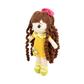 Handmade Crochet Doll - Premium Amigurumi Girl Toy with Brown Curly Hair