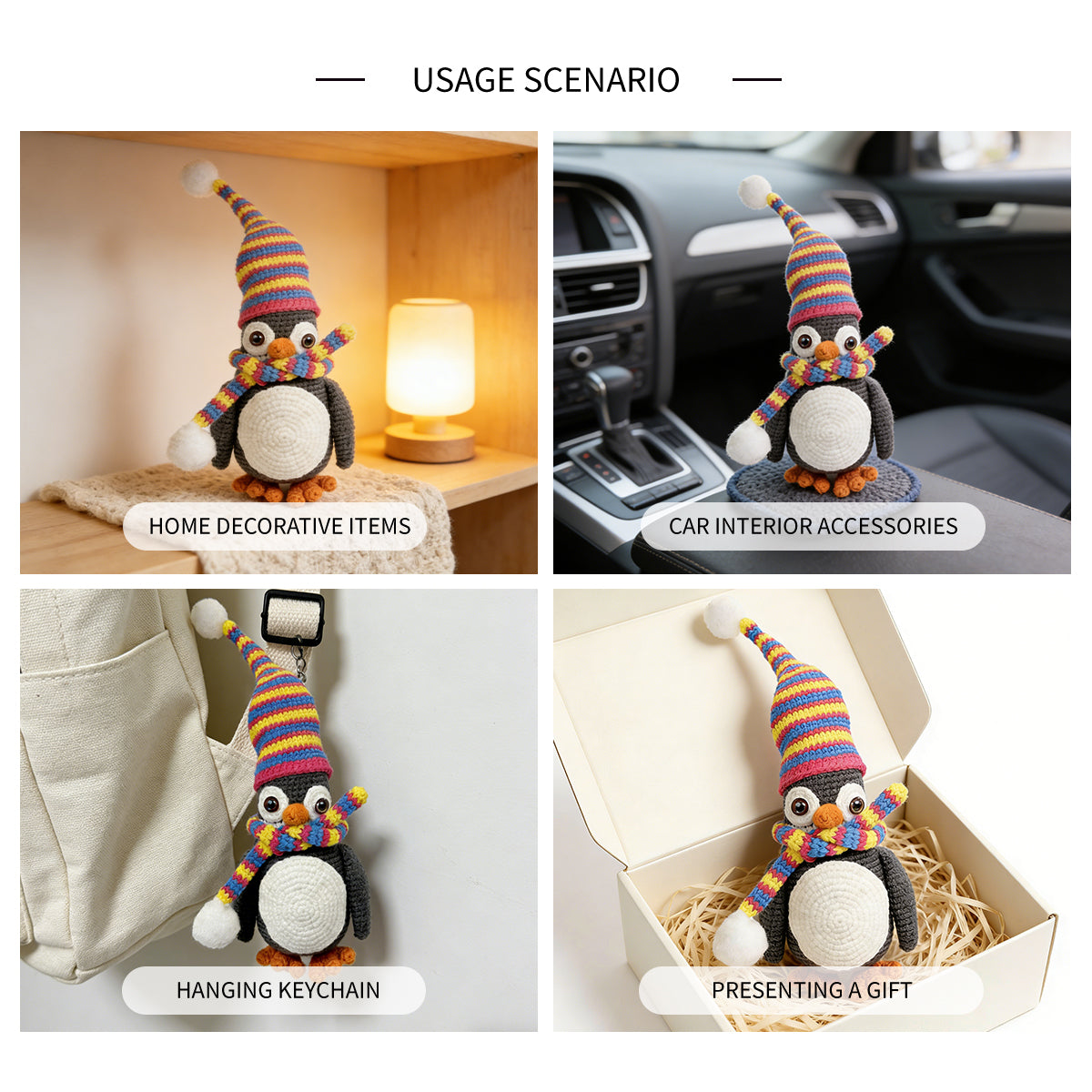 Handmade Crochet Penguin Plush - Cute Amigurumi Holiday Winter Decor