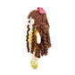 Handmade Crochet Doll - Premium Amigurumi Girl Toy with Brown Curly Hair